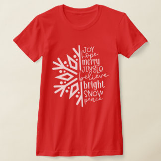 T-shirt Joy Hope Merry Jingle Believe Bright Snow Peace