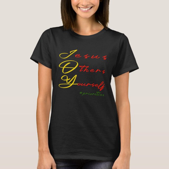 T-shirt JOY Jesus Others Yourself priorities Christian Chr (Devant)