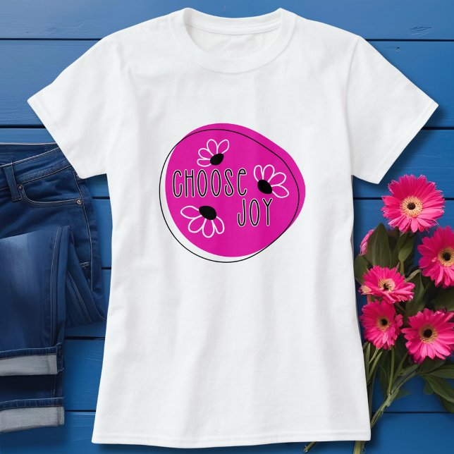 T-shirt Joy Rose et Noir moderne (Créateur téléchargé)