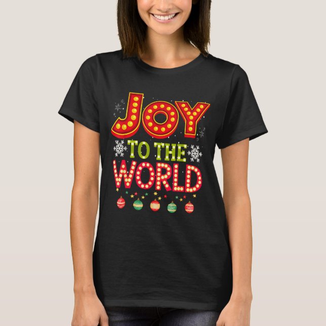T-shirt Joy To The World Christmas Pajamas For Kids, Women (Devant)
