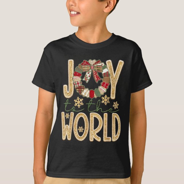 T-shirt Joy To The World Jesus Christian Snowflake Christm (Devant)