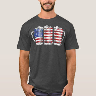 T-shirt Joyeuse 4 juillet bière célébrant le drapeau de la