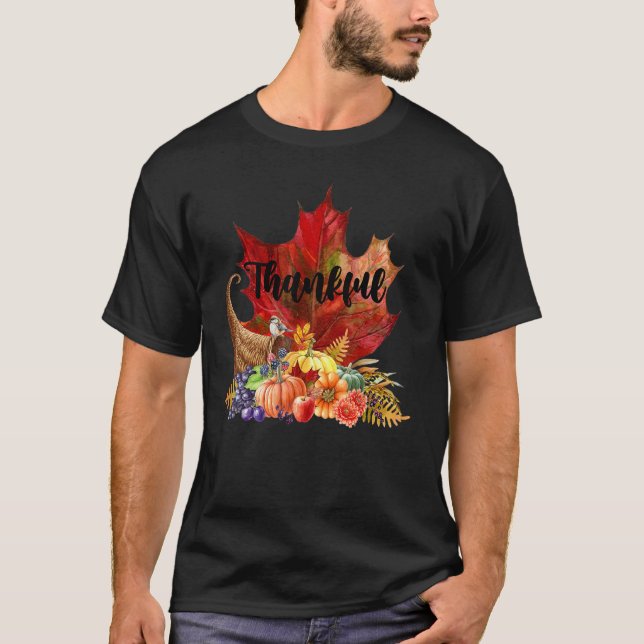 T-shirt Joyeuse Action de grâce Automne Feuilles de Maple  (Devant)