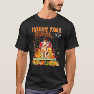 T-shirt Joyeuse automne à tous Chien Husky sibérien Sur ca