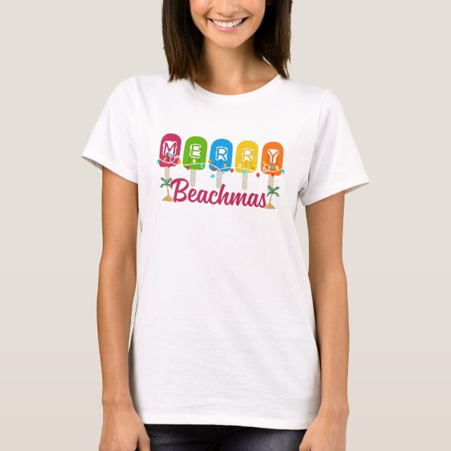 T-shirt Joyeuse Beachmas Noël en juillet (Devant)