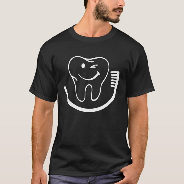 T-shirt Joyeuse brosse à dents dentiste Assistant Hygiénis (Devant)