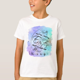T-shirt Joyeuse calligraphie bleu de Pâques violet