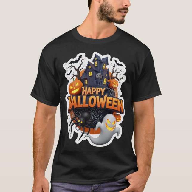 T-shirt Joyeuse célébration effrayante d'Halloween (Devant)