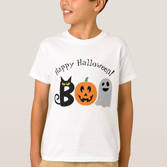 T-shirt Joyeuse chemise de Boo pour enfants Halloween (Devant)