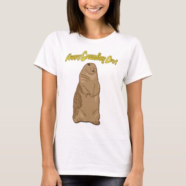 T-shirt Joyeuse Chemise de Jour de la Marmotte (Devant)