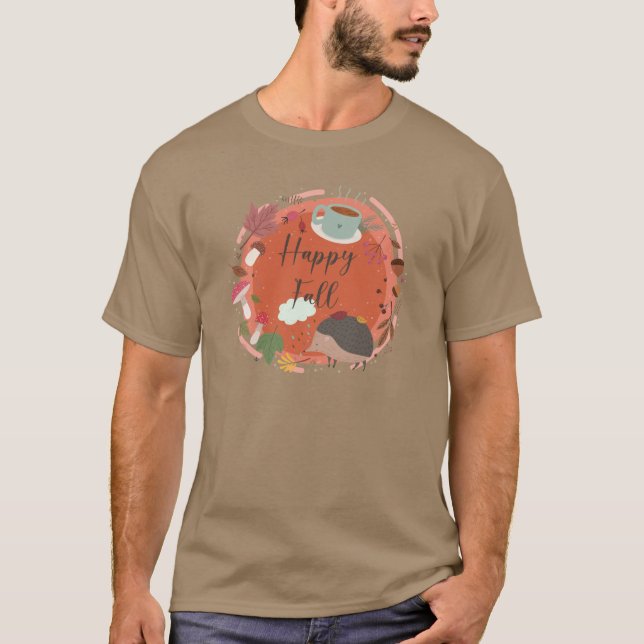T-shirt Joyeuse Chute Douillet Hérisson Saison Automne (Devant)