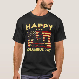 T-shirt Joyeuse Columbus Day Vintage Aremican Drapeau Wome