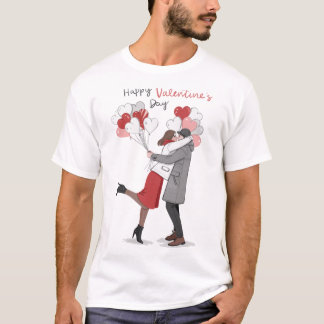 T-shirt Joyeuse conception de la Saint-Valentin 
