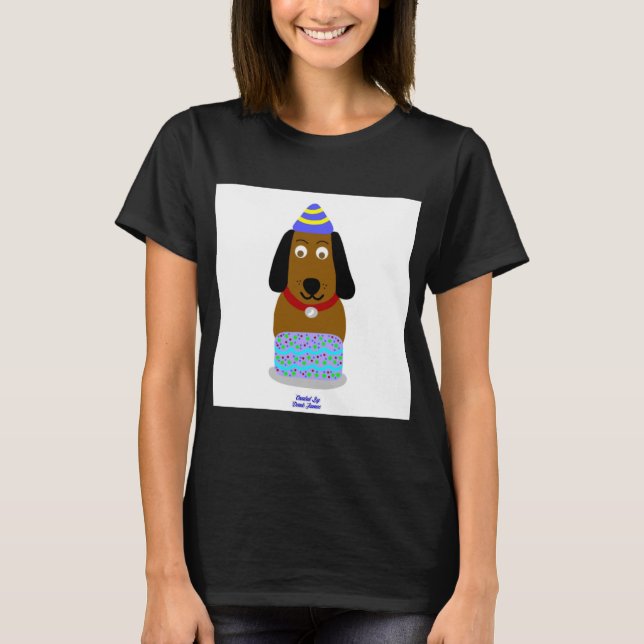 T-shirt Joyeuse Coupe d'Anniversaire Femme Noir de base T  (Devant)