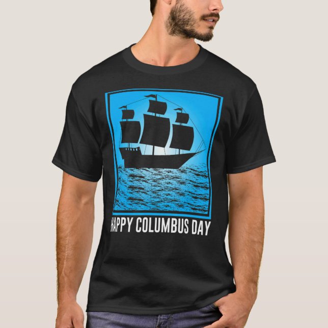 T-shirt Joyeuse découverte de l'Amérique à Columbus Day (Devant)