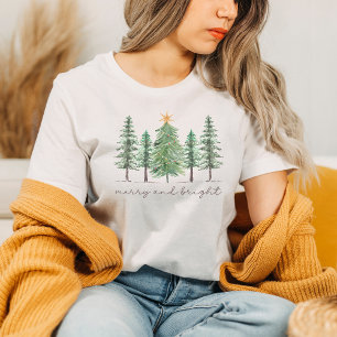 T-shirt Joyeuse et brillante chemise d'arbre de Noël