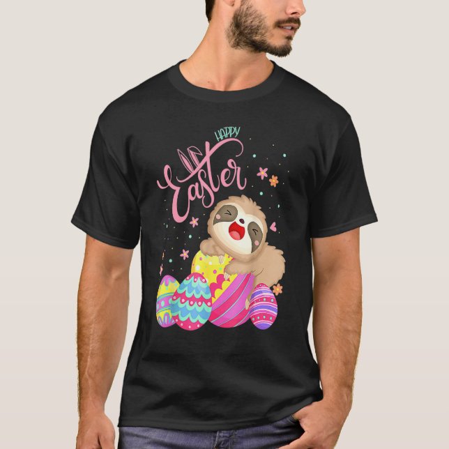 T-shirt Joyeuse Fente De Pâques Avec Oeufs Jour De Chasse  (Devant)