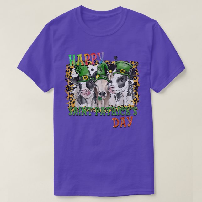 T-shirt Joyeuse ferme léopard des vaches de Jour de la Sai (Design devant)