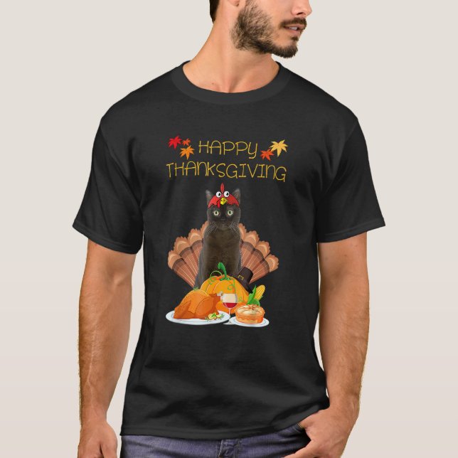 T-shirt Joyeuse fête d'Action de grâce chat birman dinde (Devant)
