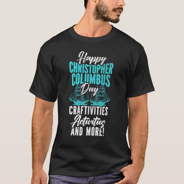 T-shirt Joyeuse fête de Christophe Colomb italo-américain  (Devant)