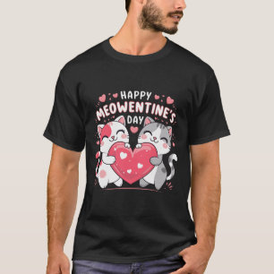T-shirt Joyeuse fête de la Meowentine drôle et mignonne po