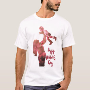 T-shirt Joyeuse fête de la mère, floral maman et fils croq