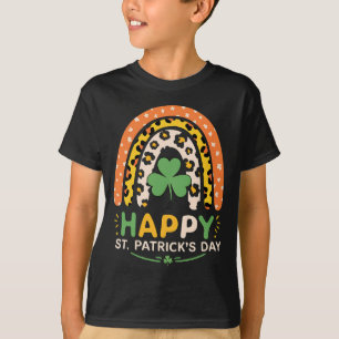 T-shirt Joyeuse Fête de la Saint-Patrick Léopard Arc-en-Ci