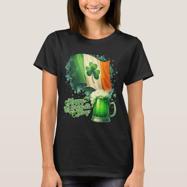 T-shirt Joyeuse Fête de la Saint-Patrick Mug Drapeau Irlan (Devant)