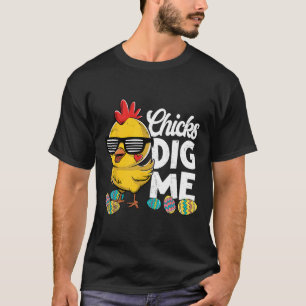 T-shirt Joyeuse fête de Pâques les poussins me creusent Fê