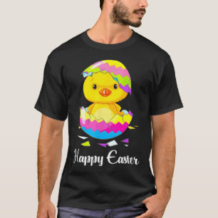 T-shirt Joyeuse fête de Pâques Poulet mignon Chasse aux œu