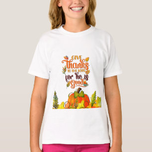 T-shirt Joyeuse fête de Thanksgiving Citrouille Feuilles F