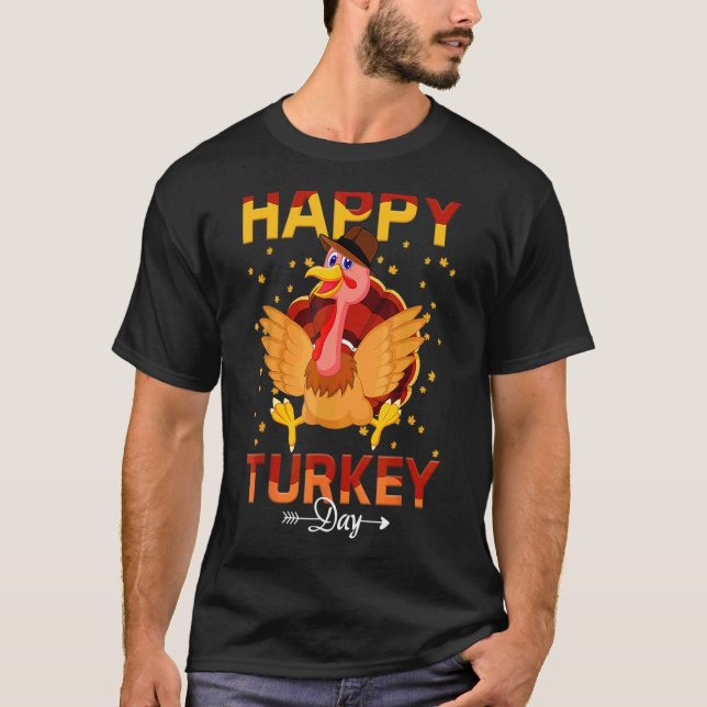 T-shirt Joyeuse fête de Thanksgiving dinde d'automne autom (Devant)
