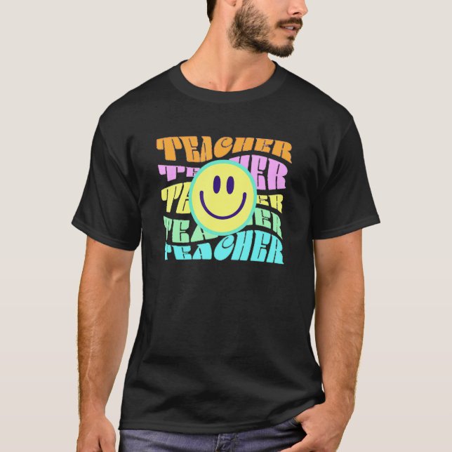 T-shirt Joyeuse Fête des Enseignants Retro Enseignant Élém (Devant)