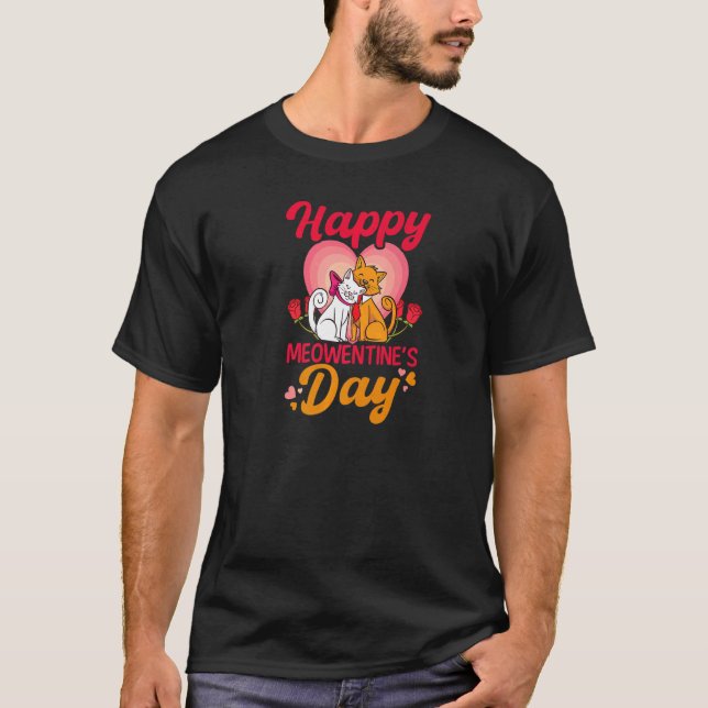 T-shirt Joyeuse fête des Meowentin cat valentin (Devant)