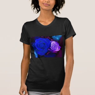 T-shirt Joyeuse fête des mères Bleu pourpre Roses