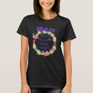 T-shirt Joyeuse Fête des Mères Fer de la couronne de fleur