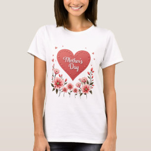 T-shirt Joyeuse Fête des Mères Floral Heart