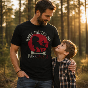 T-shirt Joyeuse Fête des Pères Papa Papasaurus Drôle