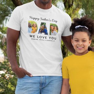 T-shirt Joyeuse Fête des Pères Papa Photo Nous t'aimons