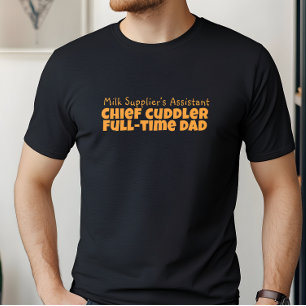 T-shirt Joyeuse Fête des Premiers Pères noir orange humour