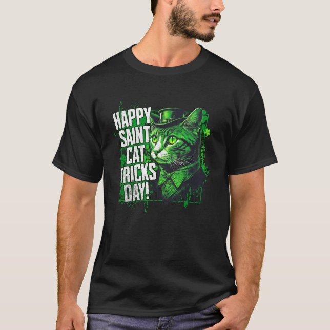 T-shirt Joyeuse Fête des Tours de Chat de la Saint-Patrick (Devant)