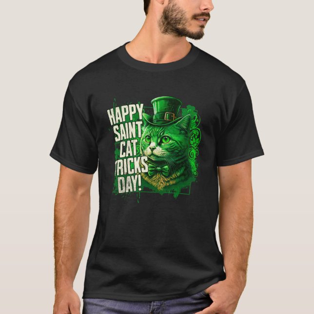 T-shirt Joyeuse Fête des Tours de Chat de la Saint-Patrick (Devant)