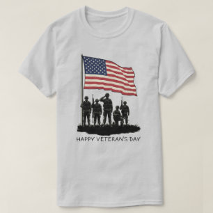 T-shirt Joyeuse fête des vétérans Rétro Drapeau américain
