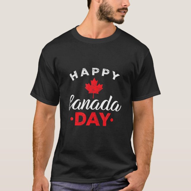 T-shirt Joyeuse fête du Canada Drapeau canadien Maple Lea (Devant)
