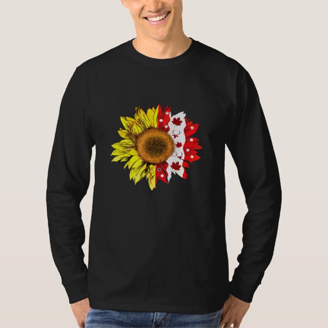 T-shirt Joyeuse fête du Canada Drapeau canadien Tournesol (Devant)