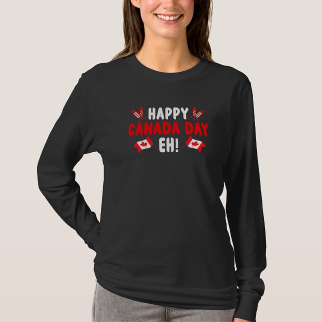 T-shirt Joyeuse fête du Canada Eh Maple Leaf Canada Drapea (Devant)