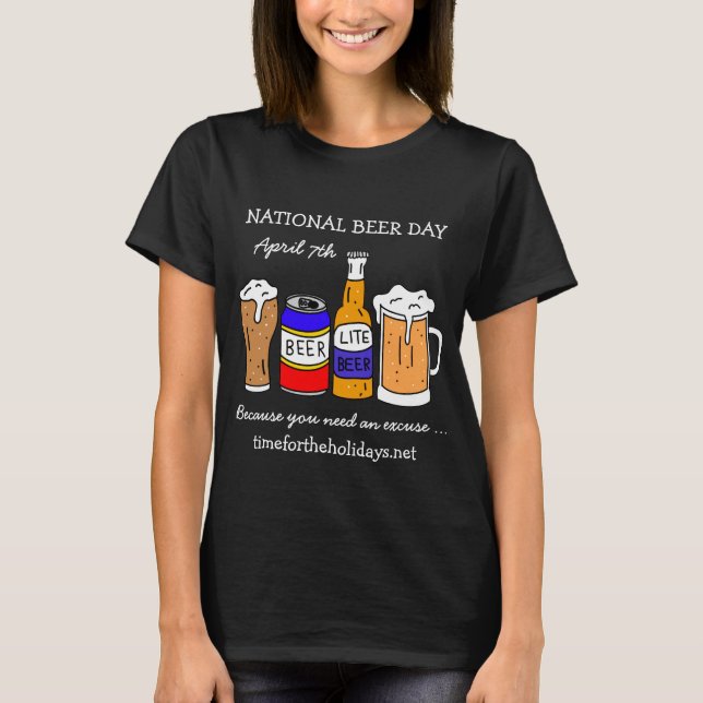 T-shirt Joyeuse fête nationale de la bière - 7 avril (Devant)