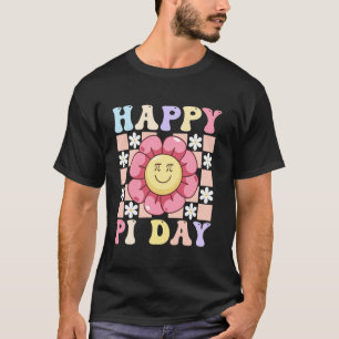 T-shirt Joyeuse Fête Pi 3.14-Visage Souriant Fleur Enseign
