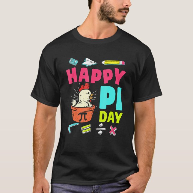 T-shirt Joyeuse Fête Pi Poulet Pot Pi Prof de Maths Enfant (Devant)