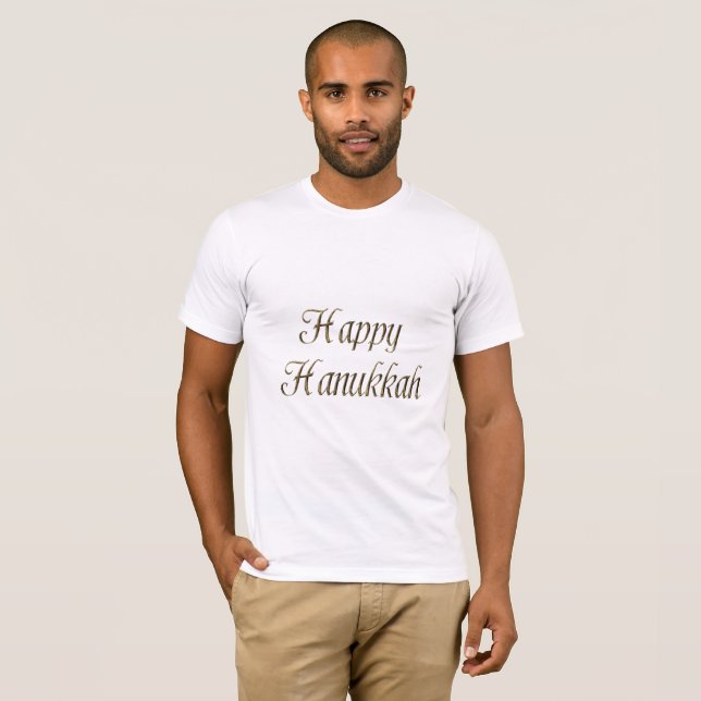 T-shirt Joyeuse Hanoukka Gold Typographie Elegant Chanukah (Devant entier)